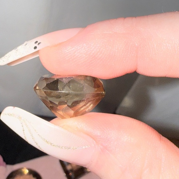 Teardrop shaped champagne morganite brilliant cut 15ctw loose stone . Stunning - Picture 12 of 13